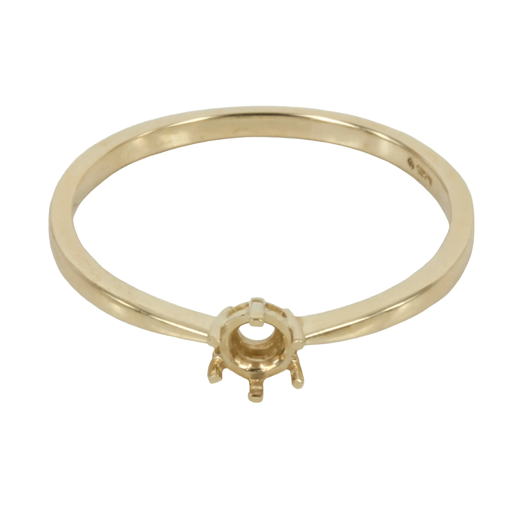 14K Gold Tapered Band Ring for 3.5mm Round Stones