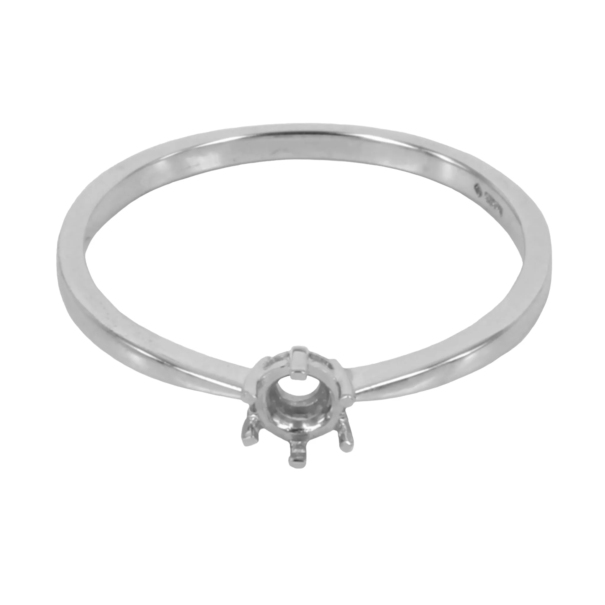 14K Gold Tapered Band Ring for 3.5mm Round Stones