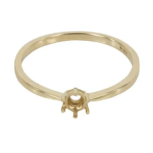 14K Gold Tapered Band Ring for 3.5mm Round Stones