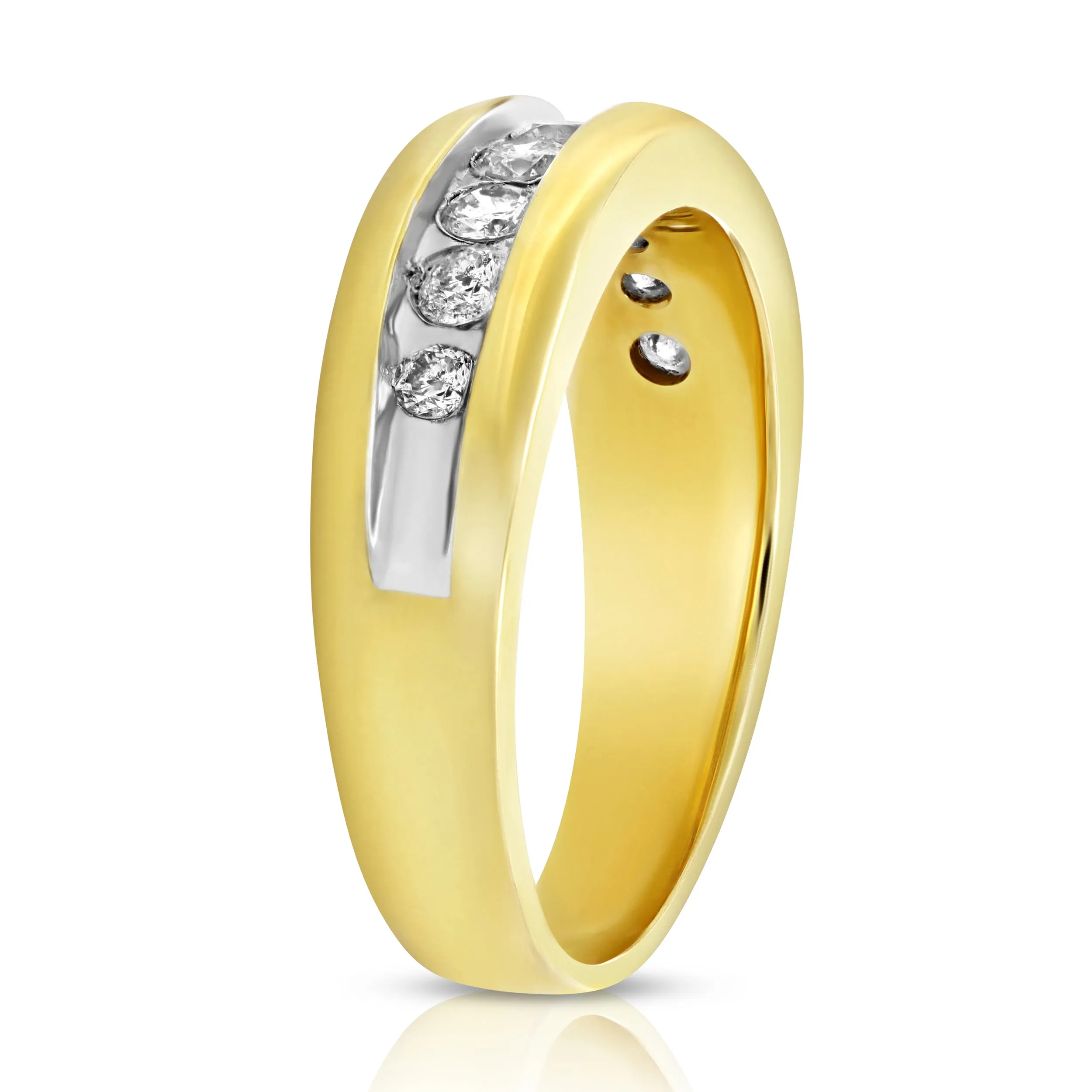 4/5 cttw Comfort Fit Diamond Wedding Band in 14K Yellow Gold
