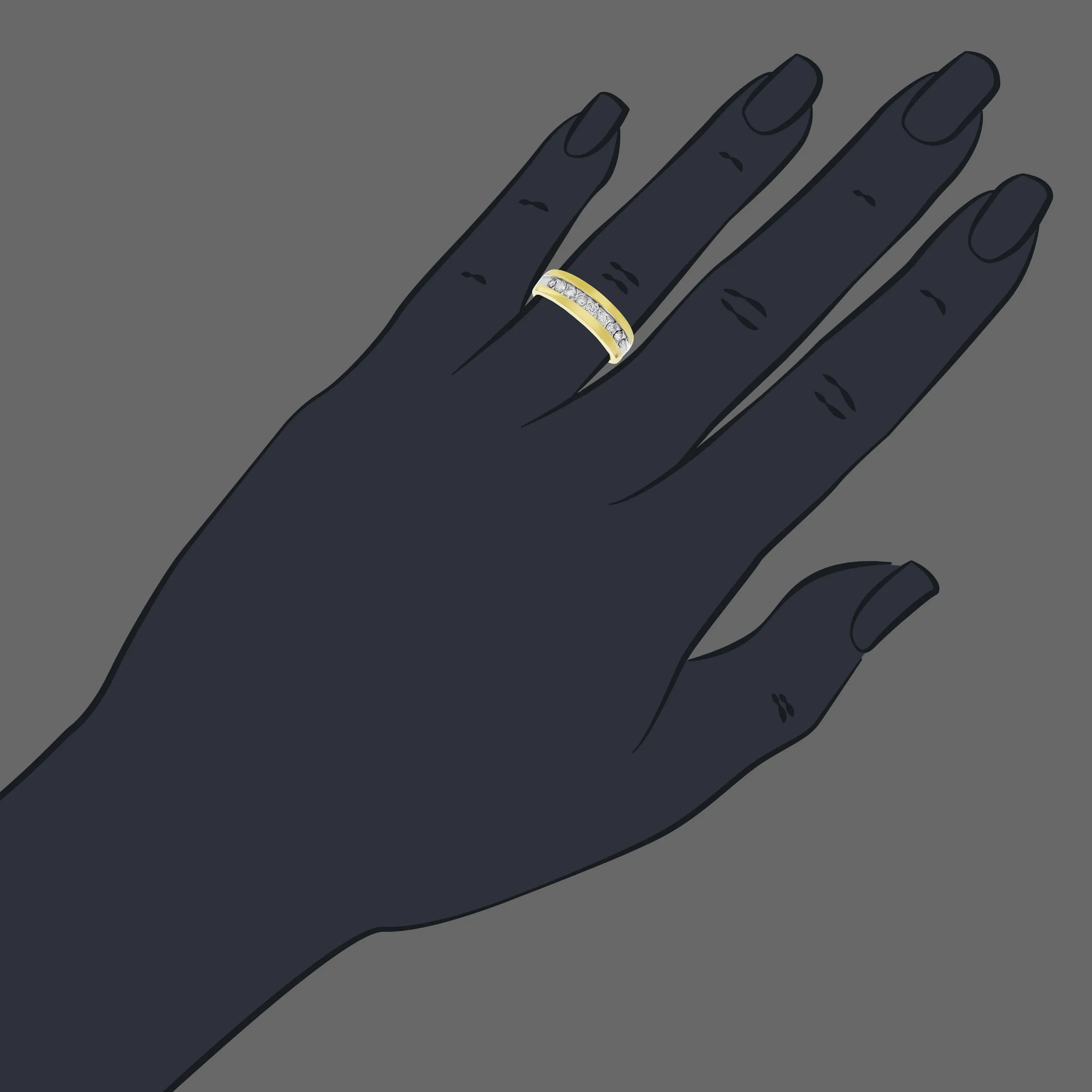 4/5 cttw Comfort Fit Diamond Wedding Band in 14K Yellow Gold