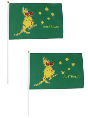 Boxing Kangaroo 2 Pack Of 45cm Australian Flags