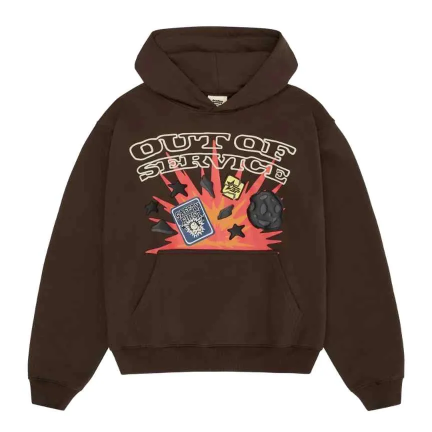 Broken Planet Market Out of Service Hoodie Mocha Brown