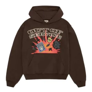 Broken Planet Market Out of Service Hoodie Mocha Brown