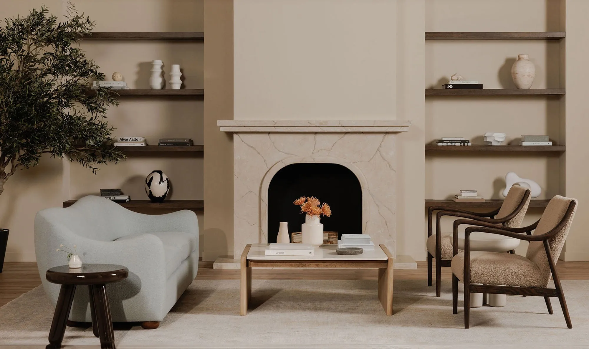 Camilla Travertine Coffee Table