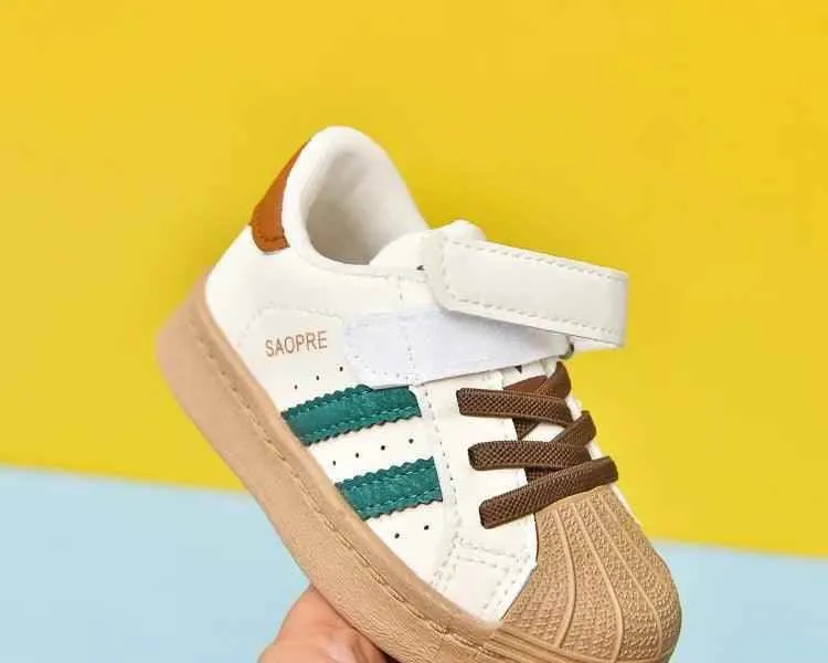 Children's Casual Shoes - Sneakers with Soft Striped Pattern - TSS291