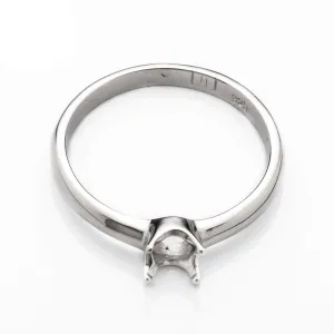 Classic Solitaire Ring with Round Setting in Sterling Silver for 5mm Round Stones