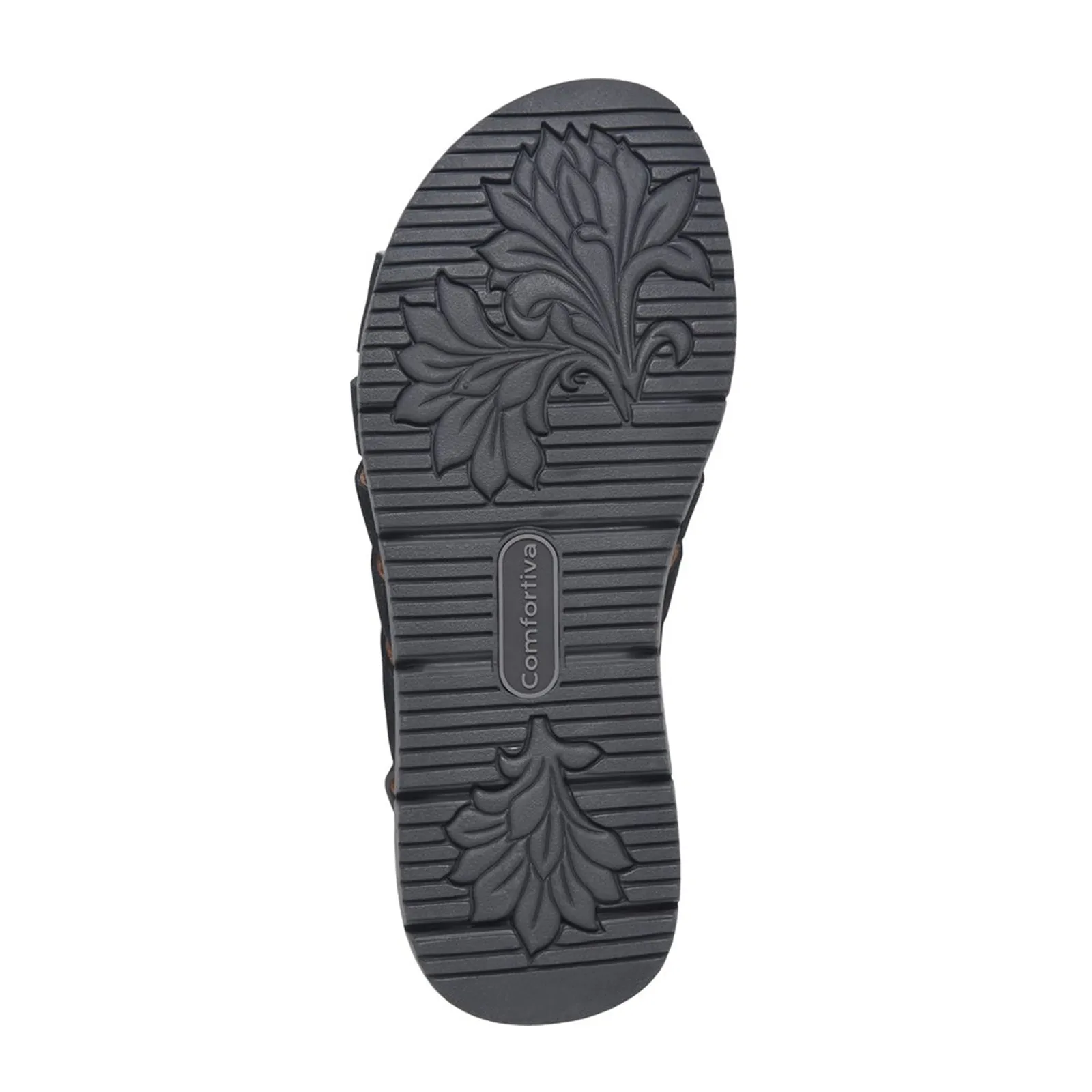 Comfortiva Scottie Wedge Sandal (Women) - Black Cow Suede