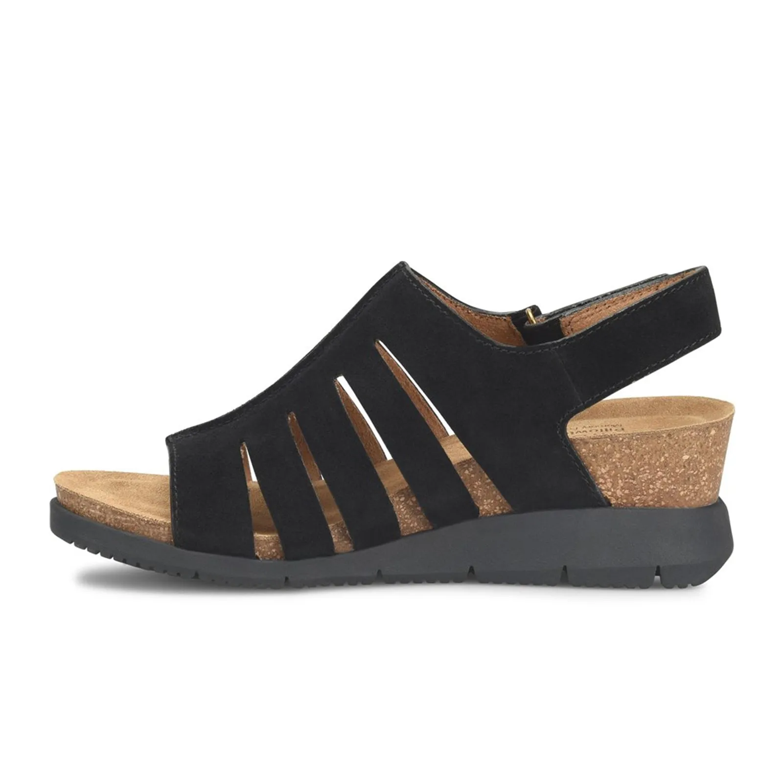 Comfortiva Scottie Wedge Sandal (Women) - Black Cow Suede