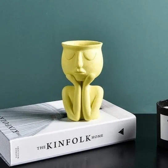 Contemporary Abstract Head Sculpture Vase for Stylish Interiors