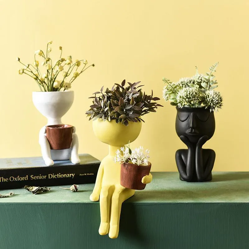 Contemporary Abstract Head Sculpture Vase for Stylish Interiors