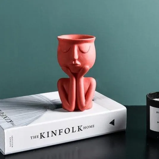 Contemporary Abstract Head Sculpture Vase for Stylish Interiors