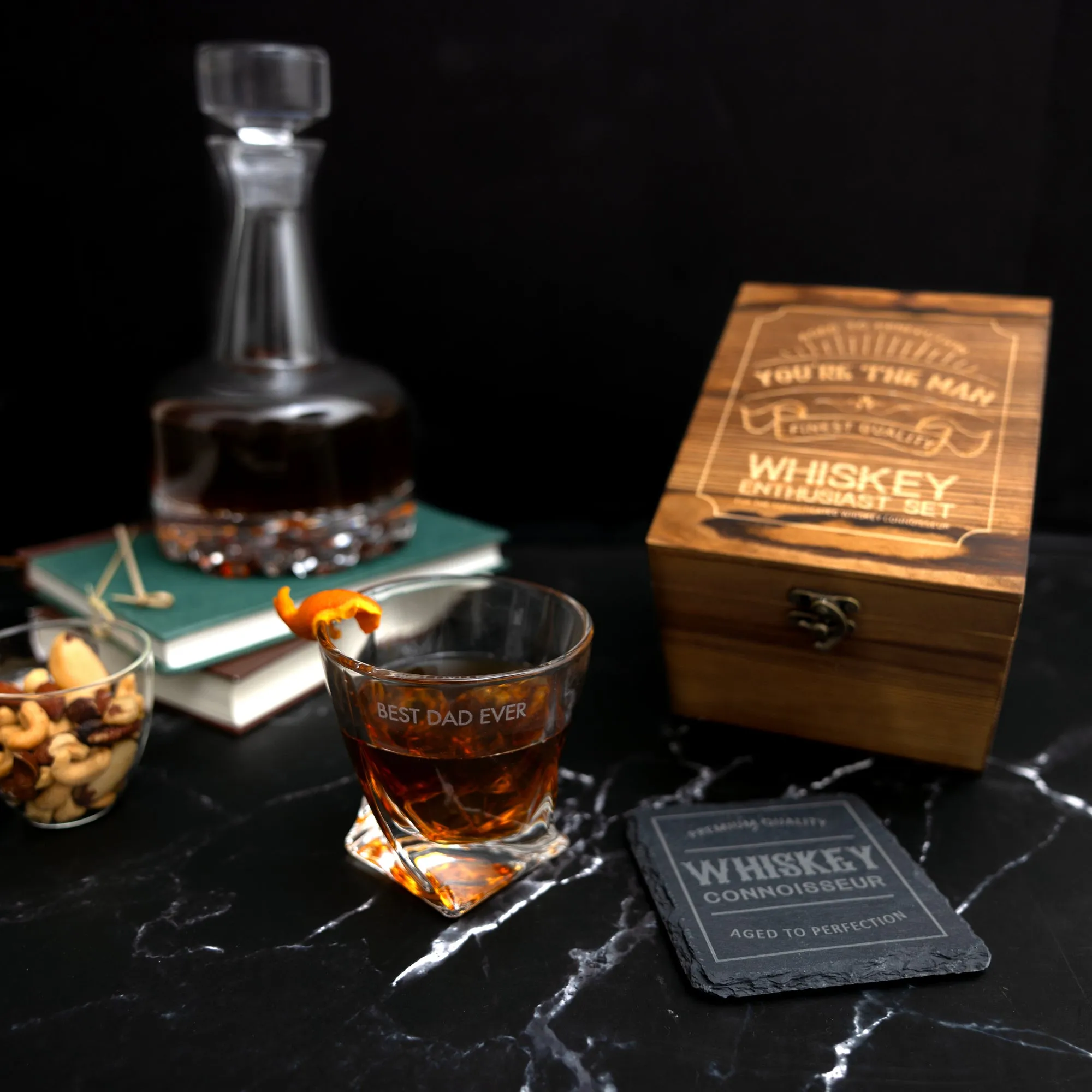 Dad Rocks Glass Gift Box