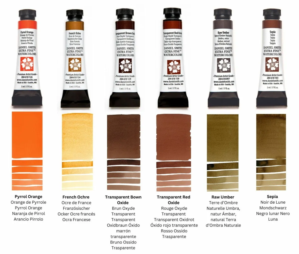 Daniel Smith Extra Fine Watercolors - Jayson Yeoh's Warm It Up Set of 6
