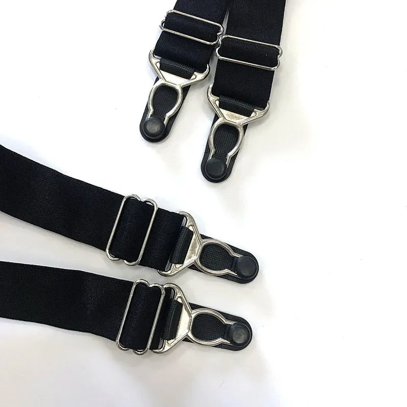 Erotic Leather Mesh Belt Strap Suspender Policewoman