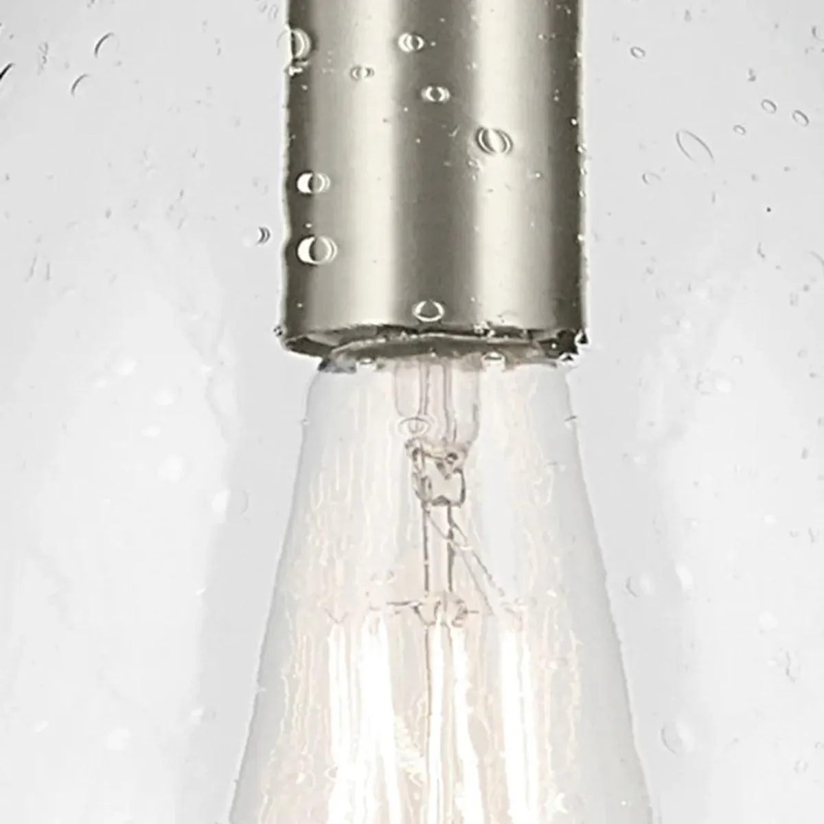 Everly 18" 1-Light Mini Pendant Light with Clear Seeded Glass, Brushed Nickel Finish