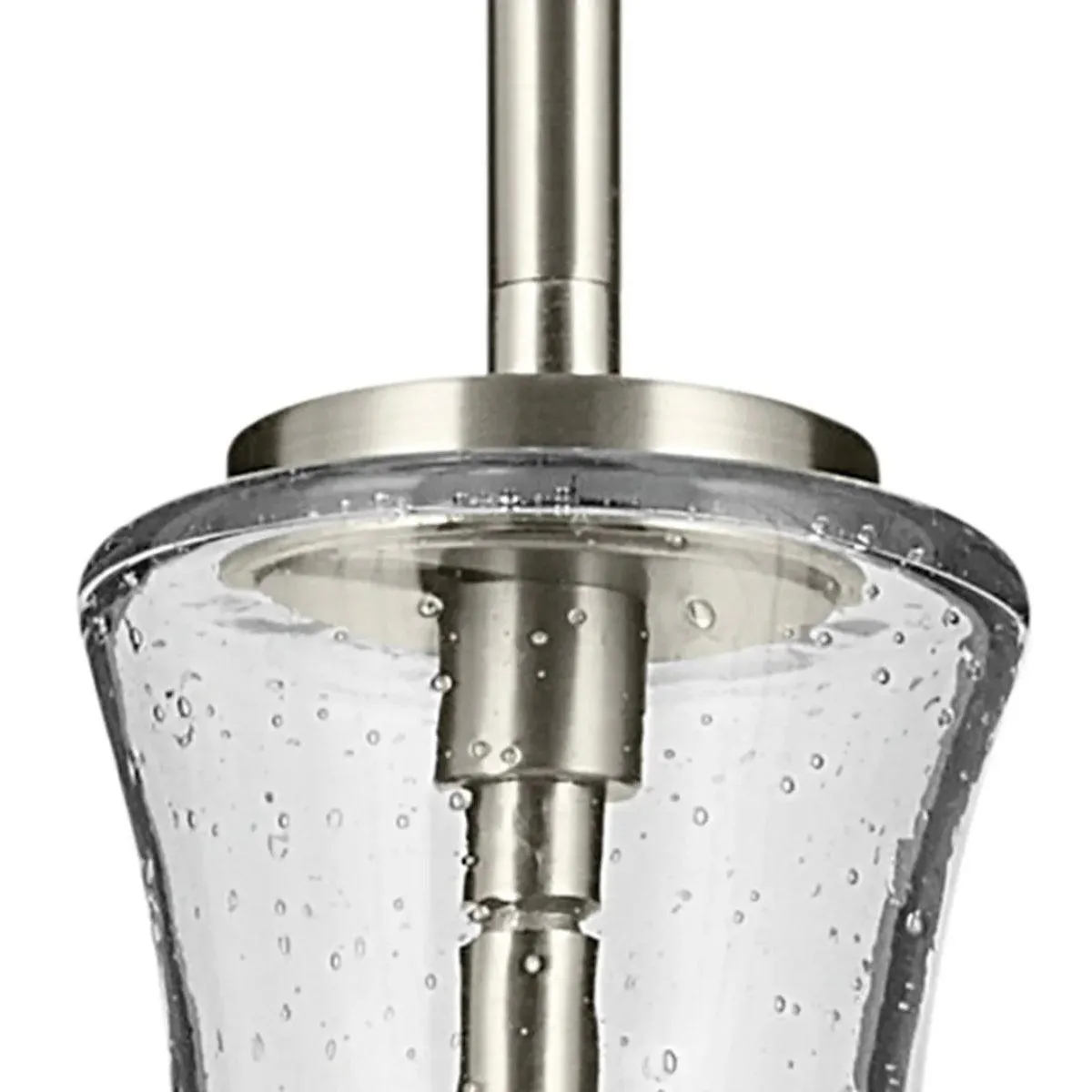 Everly 18" 1-Light Mini Pendant Light with Clear Seeded Glass, Brushed Nickel Finish