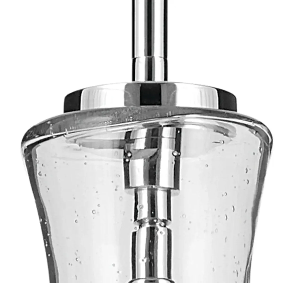 Everly 18" 1-Light Mini Pendant Light with Clear Seeded Glass, Chrome Finish