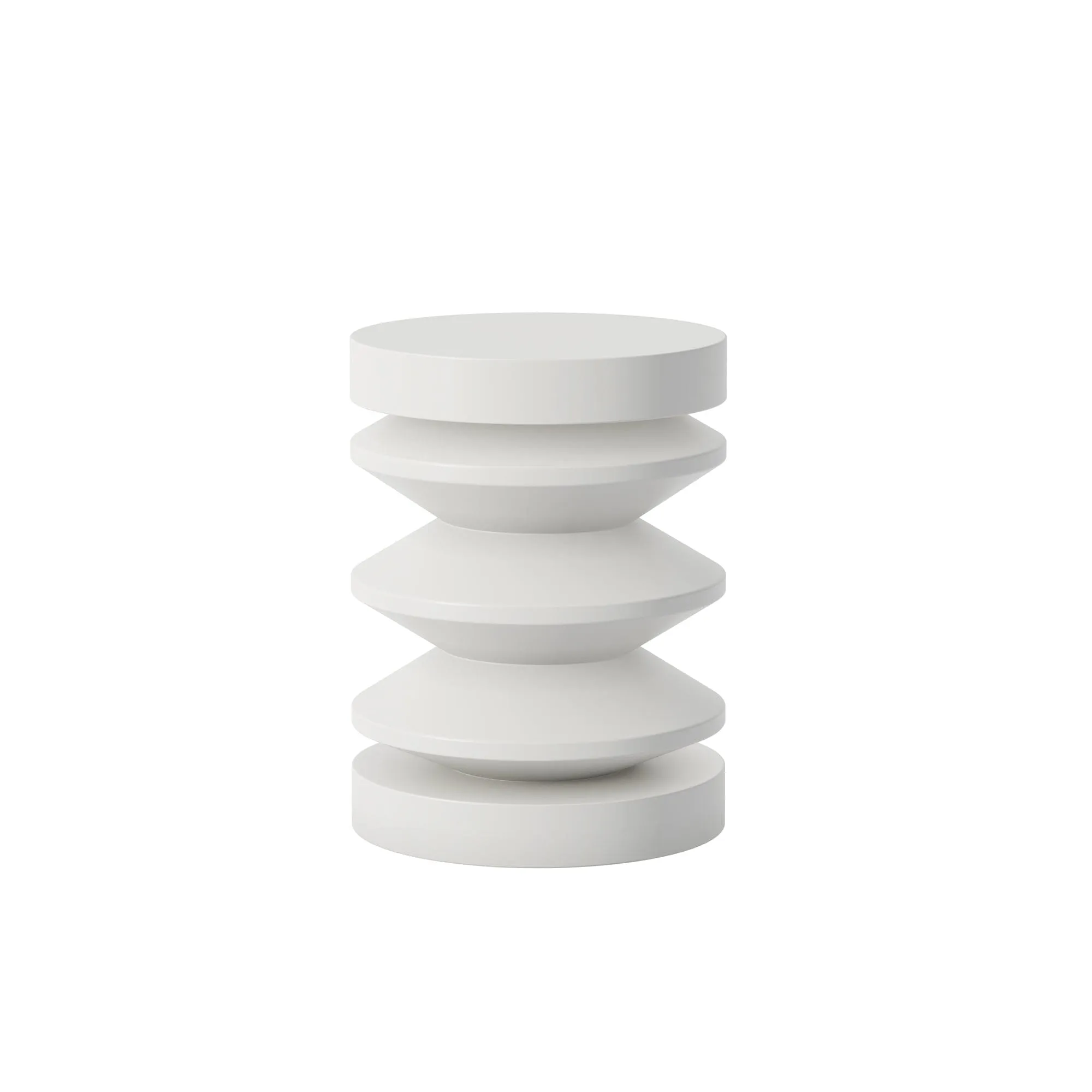 Kamala White Abstract Side Table