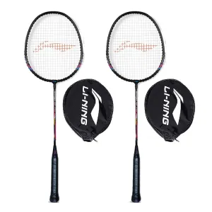 Li-Ning XP 777 PRO Strung Badminton Racket - Black/Pink (Set of 2)