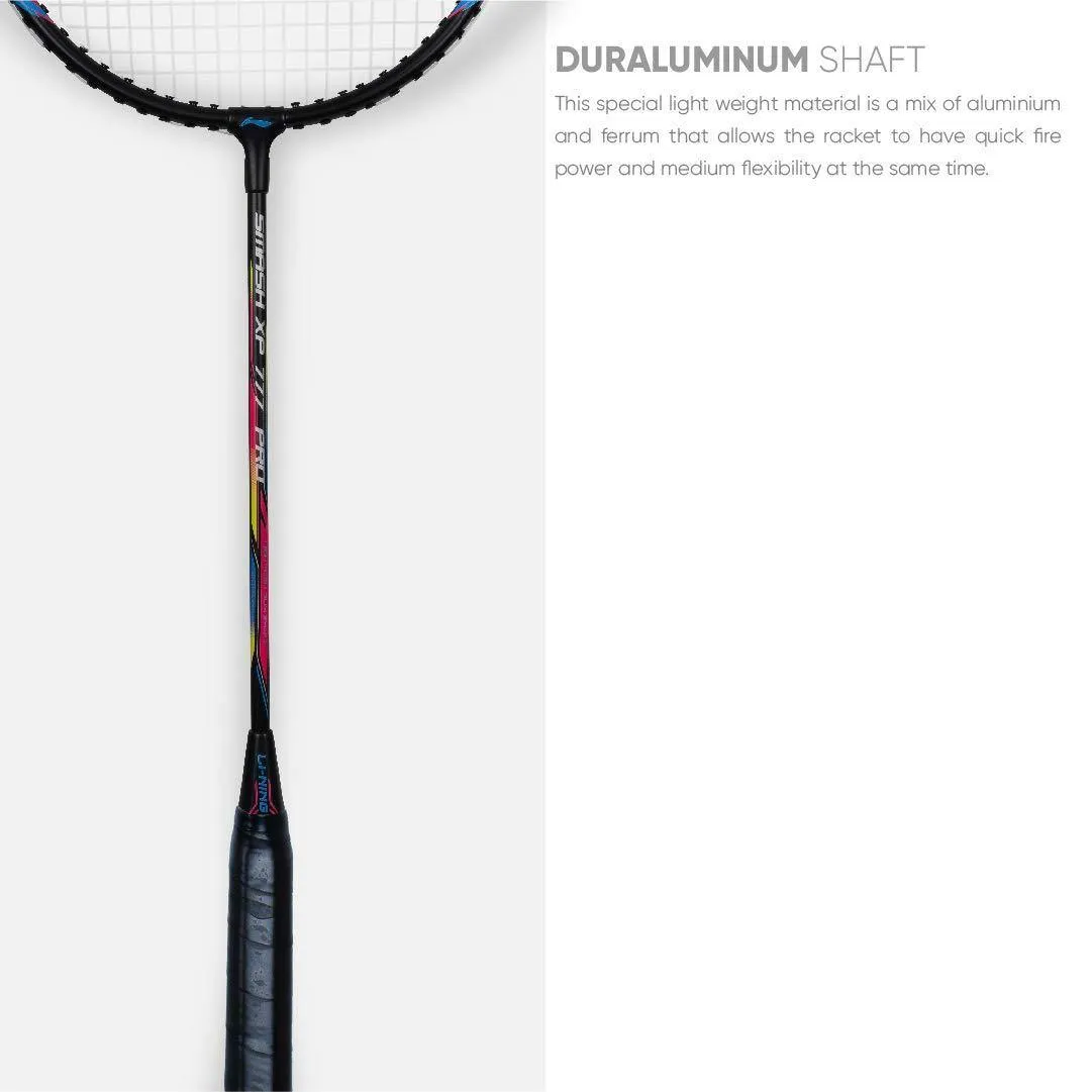 Li-Ning XP 777 PRO Strung Badminton Racket - Black/Pink (Set of 2)