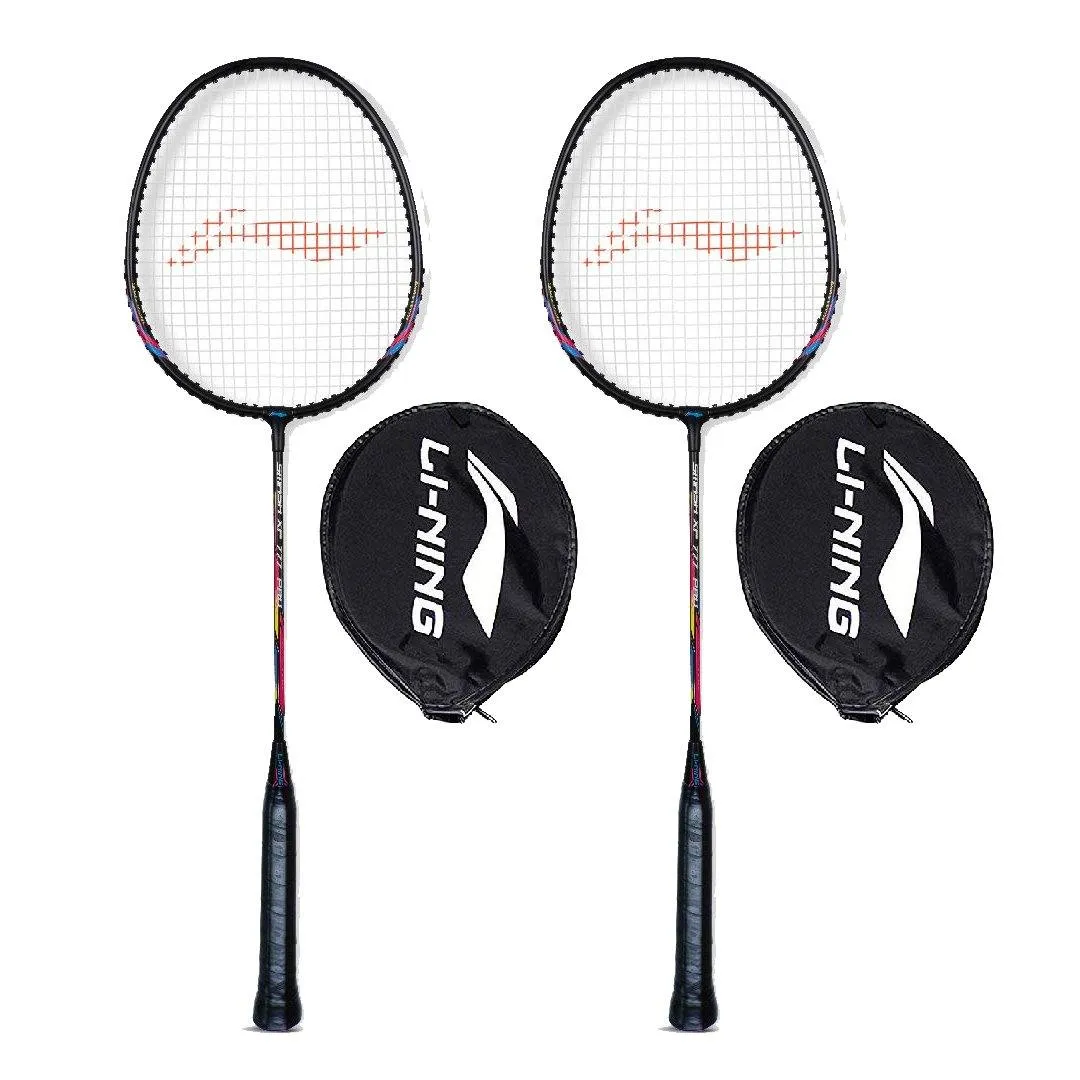 Li-Ning XP 777 PRO Strung Badminton Racket - Black/Pink (Set of 2)
