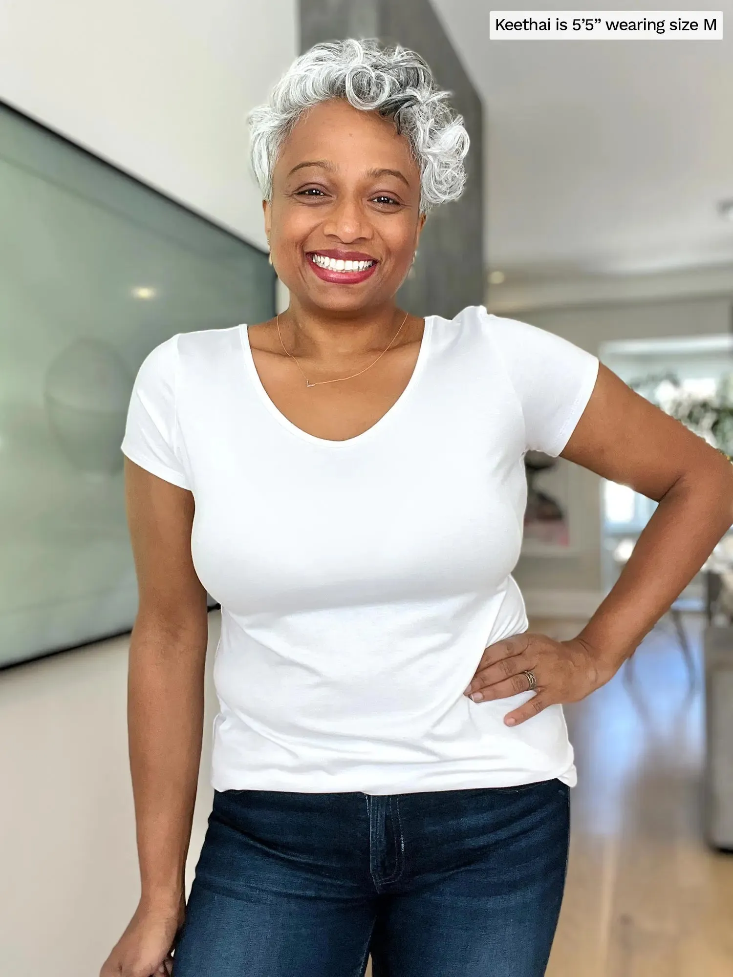 Marianna reversible neckline classic tee
