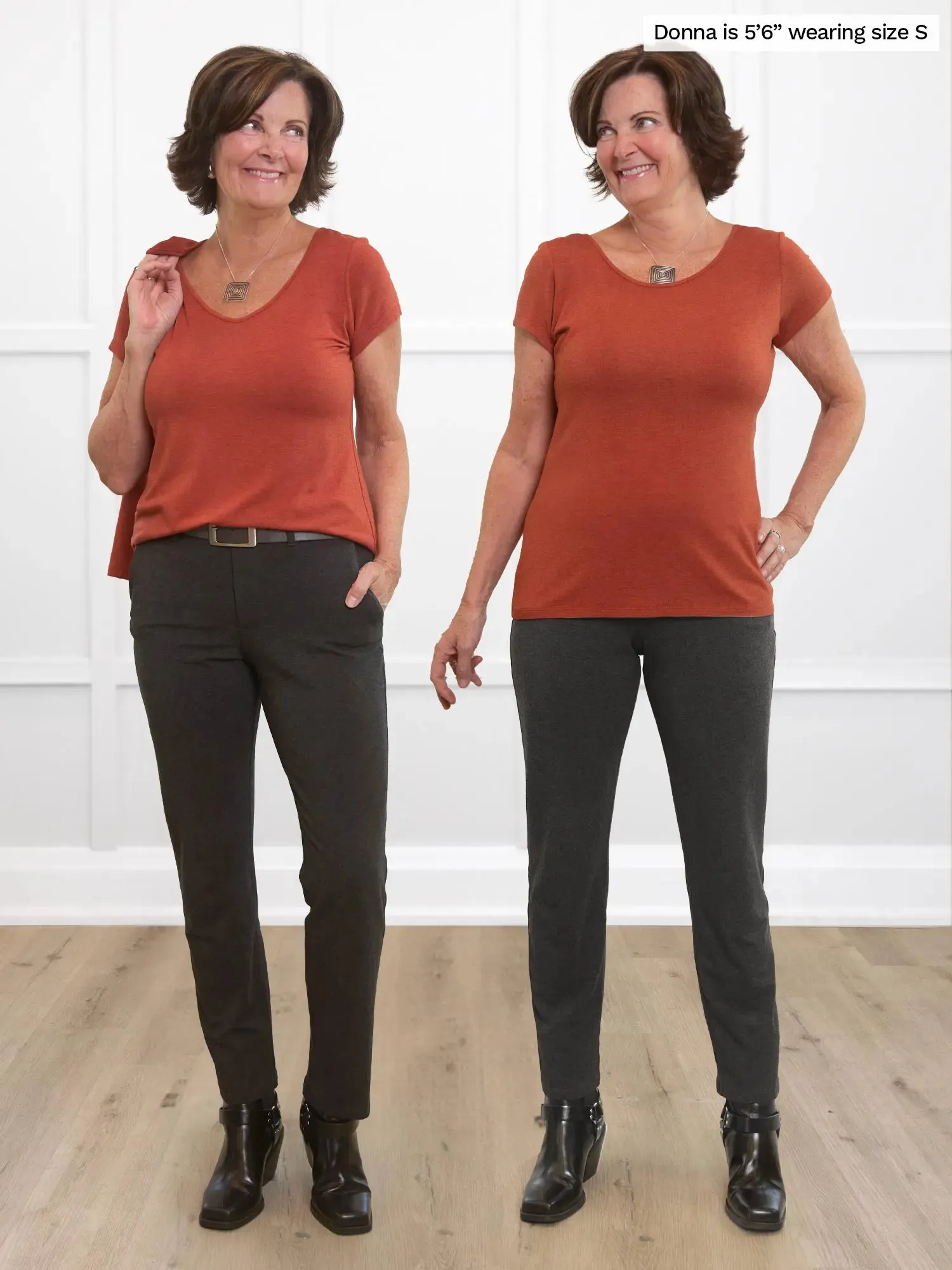 Marianna reversible neckline classic tee