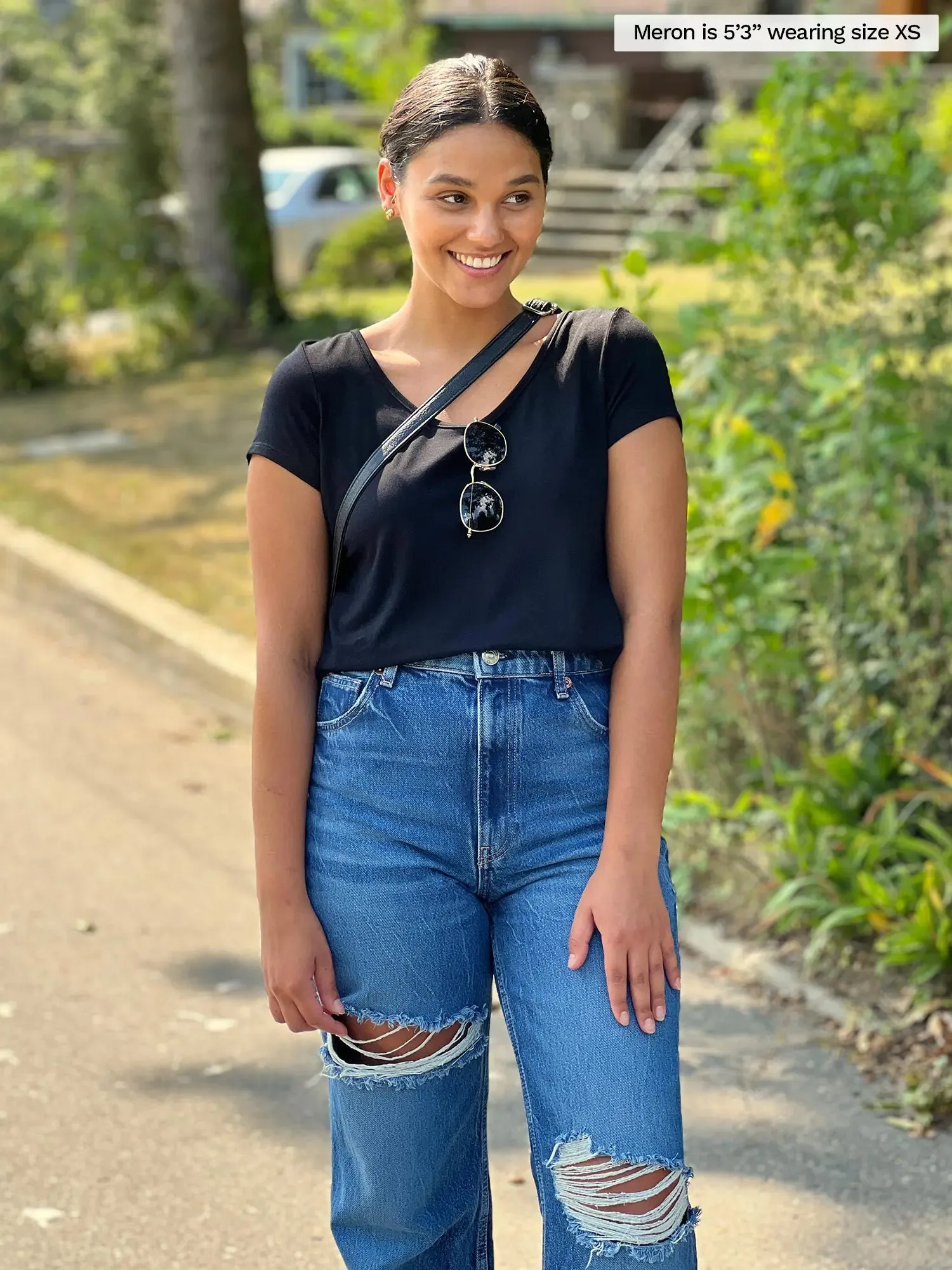 Marianna reversible neckline classic tee