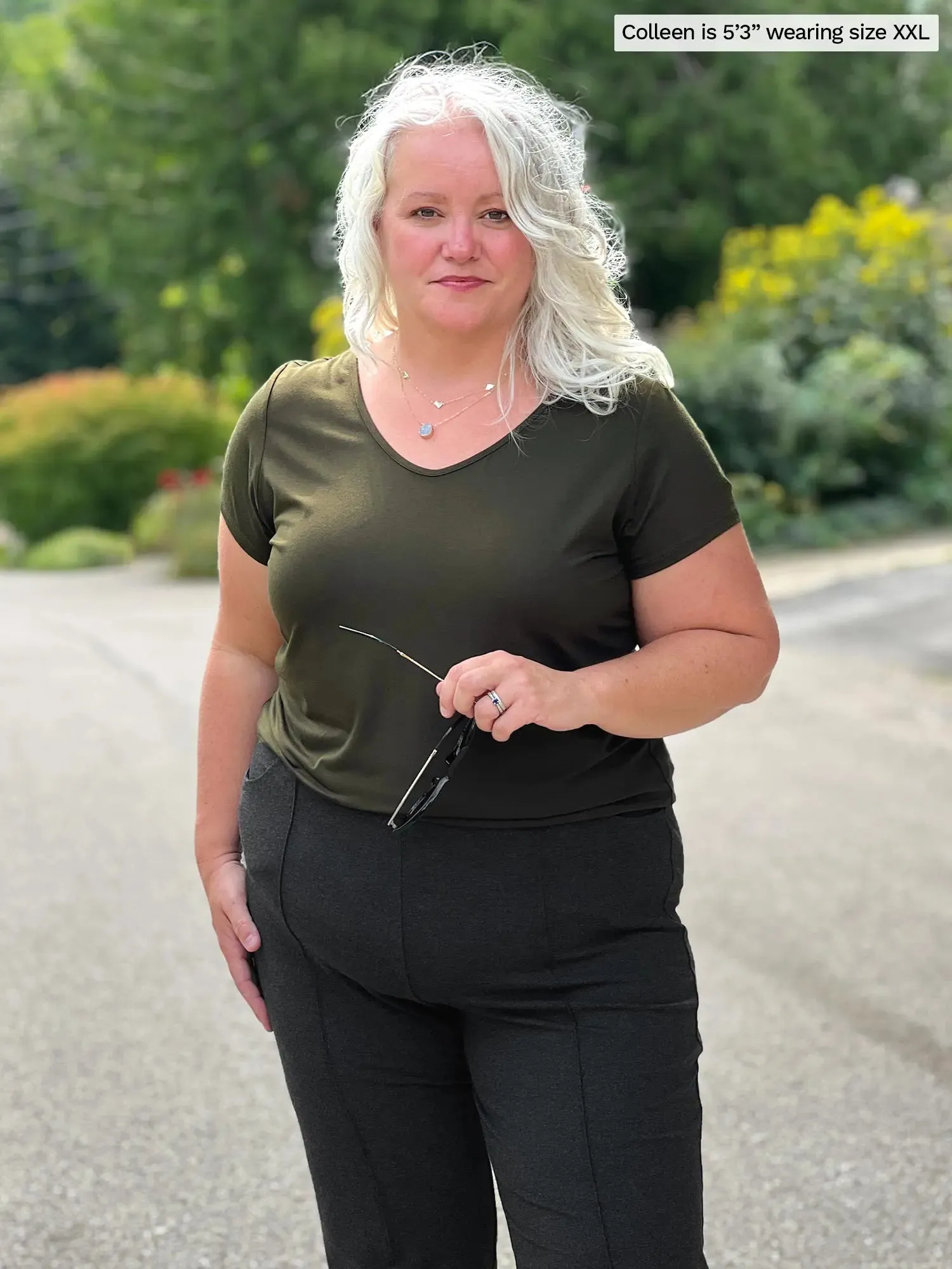 Marianna reversible neckline classic tee