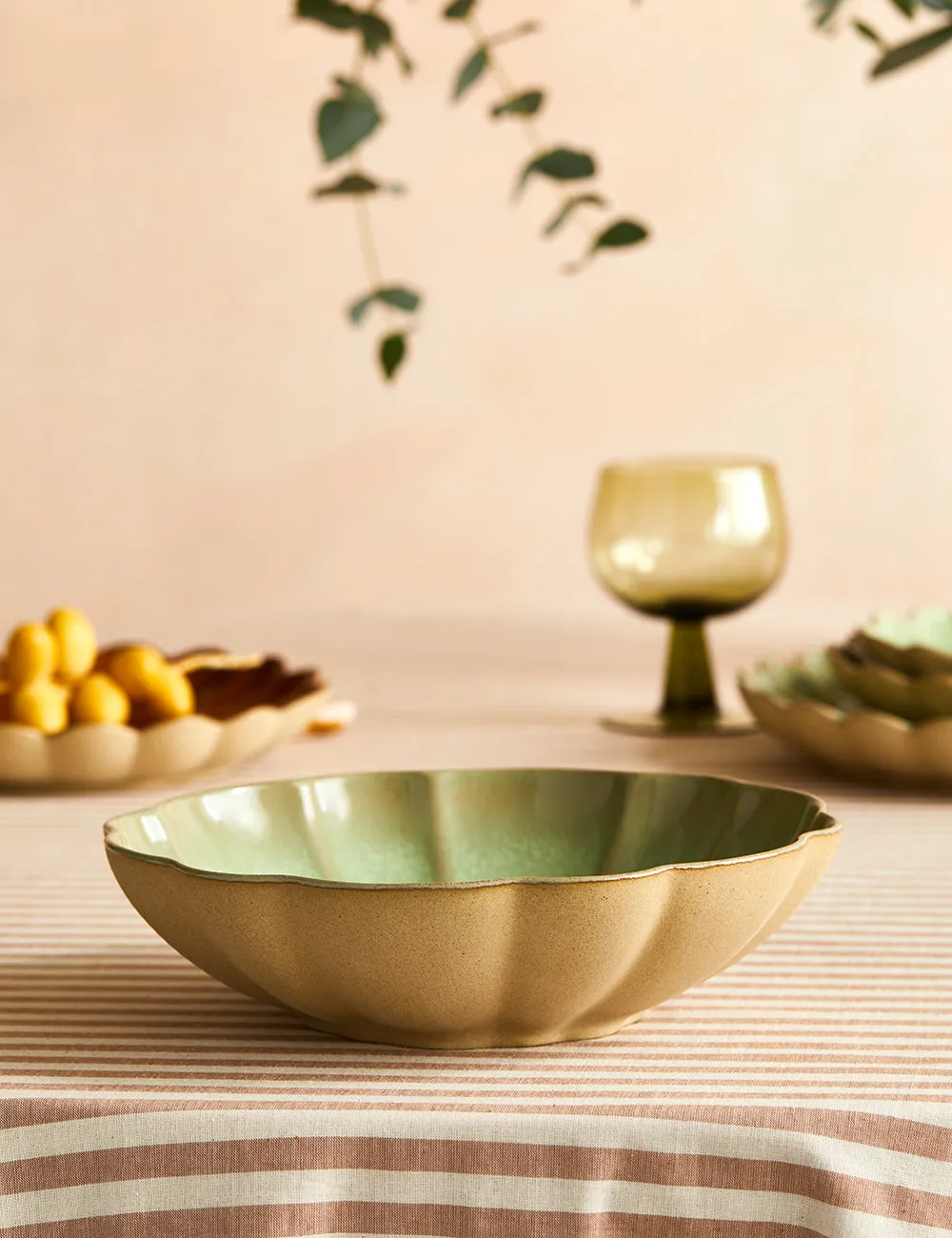 Marrakesh Olive Green Pasta Bowl