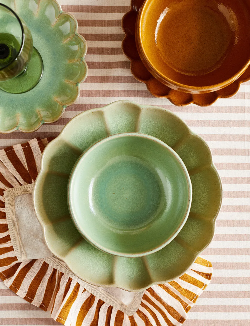 Marrakesh Olive Green Pasta Bowl