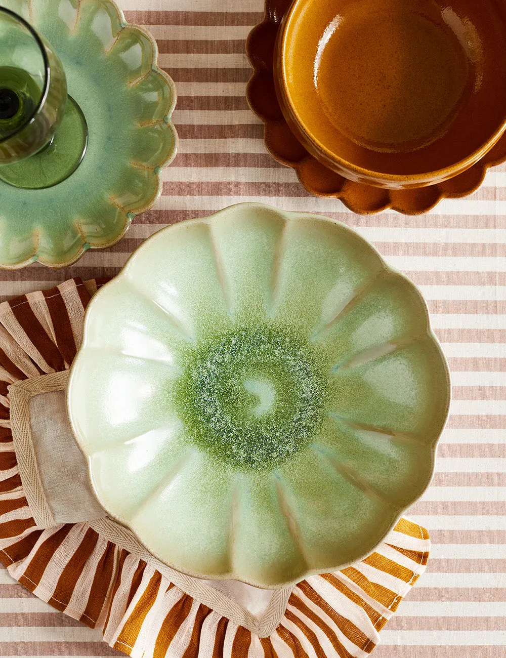 Marrakesh Olive Green Pasta Bowl