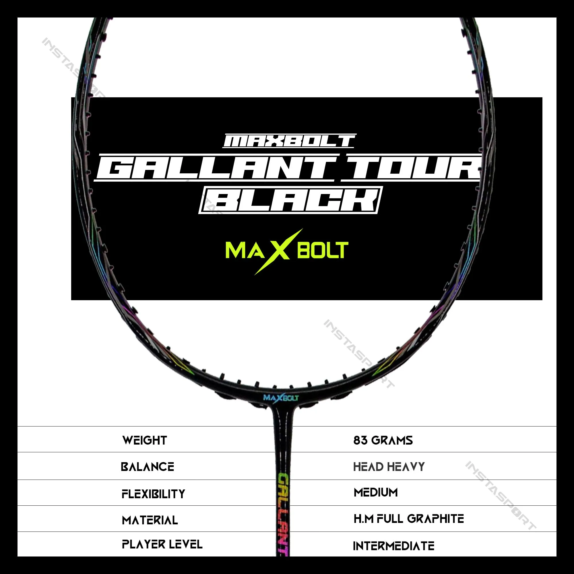 Maxbolt Gallant Tour (Black) Badminton Racket