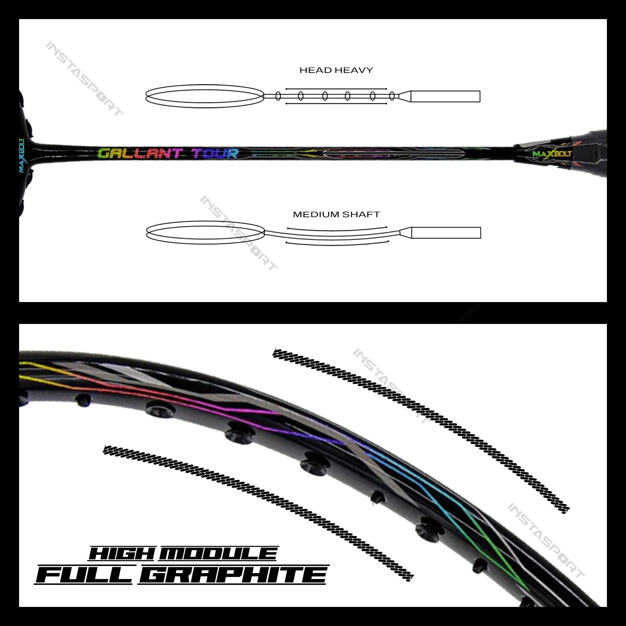 Maxbolt Gallant Tour (Black) Badminton Racket