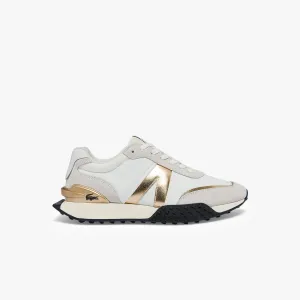 Men's L-Spin Deluxe Textile Gold Accent Sneakers - White