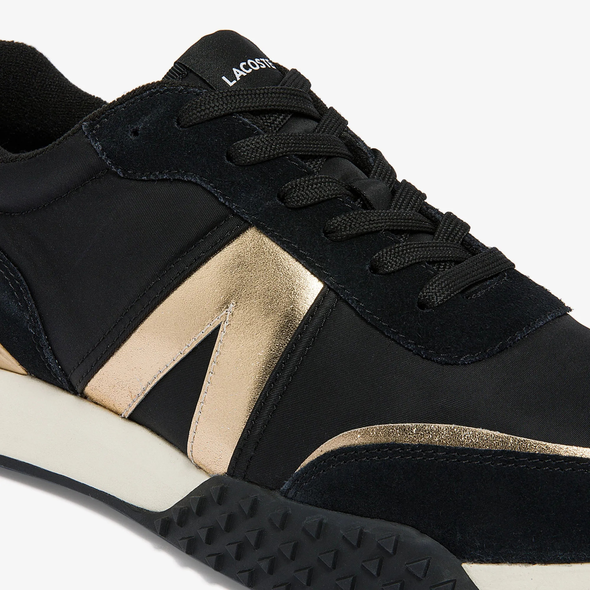 Men's L-Spin Deluxe Textile Gold Accent Trainers - Black