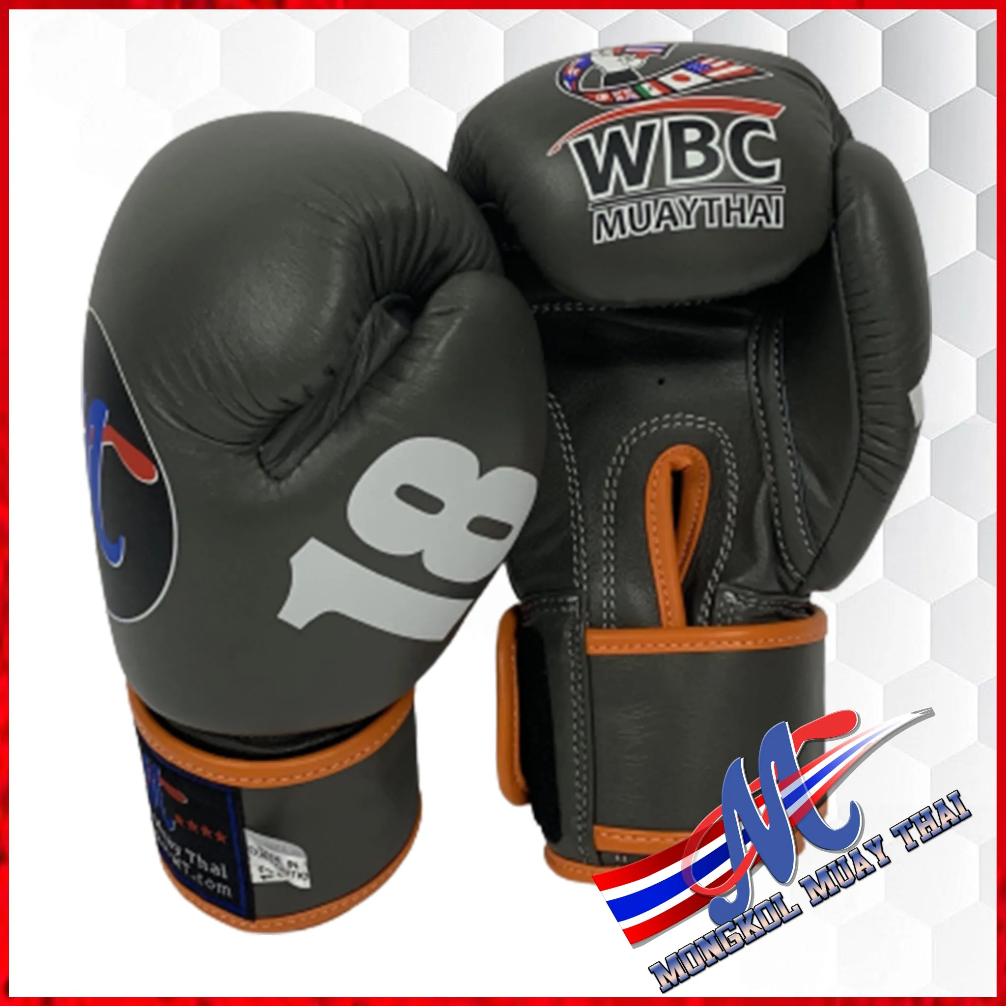 Mongkol Boxing Glove WBC VELCRO Grey #18 Limited edition Last 2 pairs