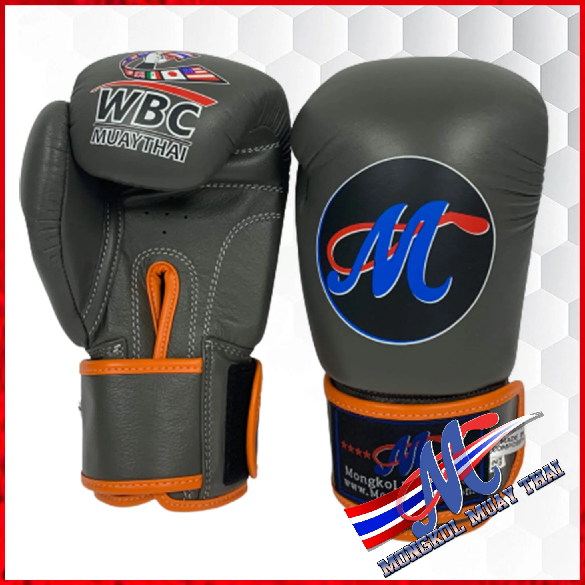 Mongkol Boxing Glove WBC VELCRO Grey #18 Limited edition Last 2 pairs