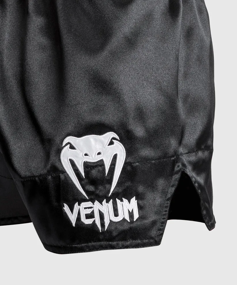 Muay Thai Shortsit - Venum - Classic - Musta/Valkoinen/Valkoinen