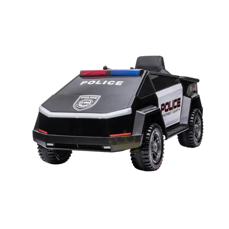 New Item 2025 Upgraded 4x4 | 12V Police Officer Ride On For Kids | Rubber Wheels |Leather Seat | Remote | Ages 1-6