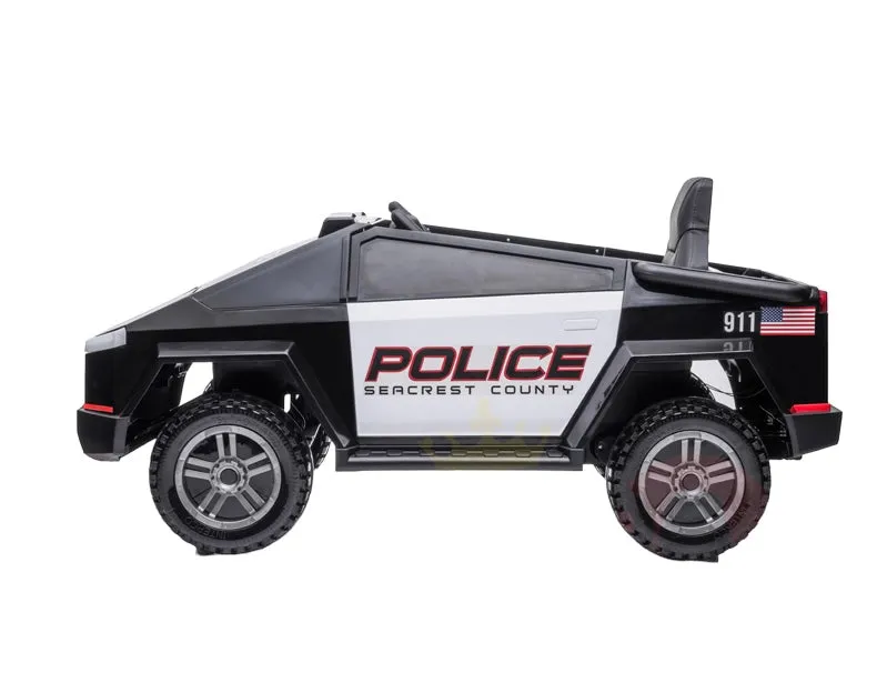 New Item 2025 Upgraded 4x4 | 12V Police Officer Ride On For Kids | Rubber Wheels |Leather Seat | Remote | Ages 1-6