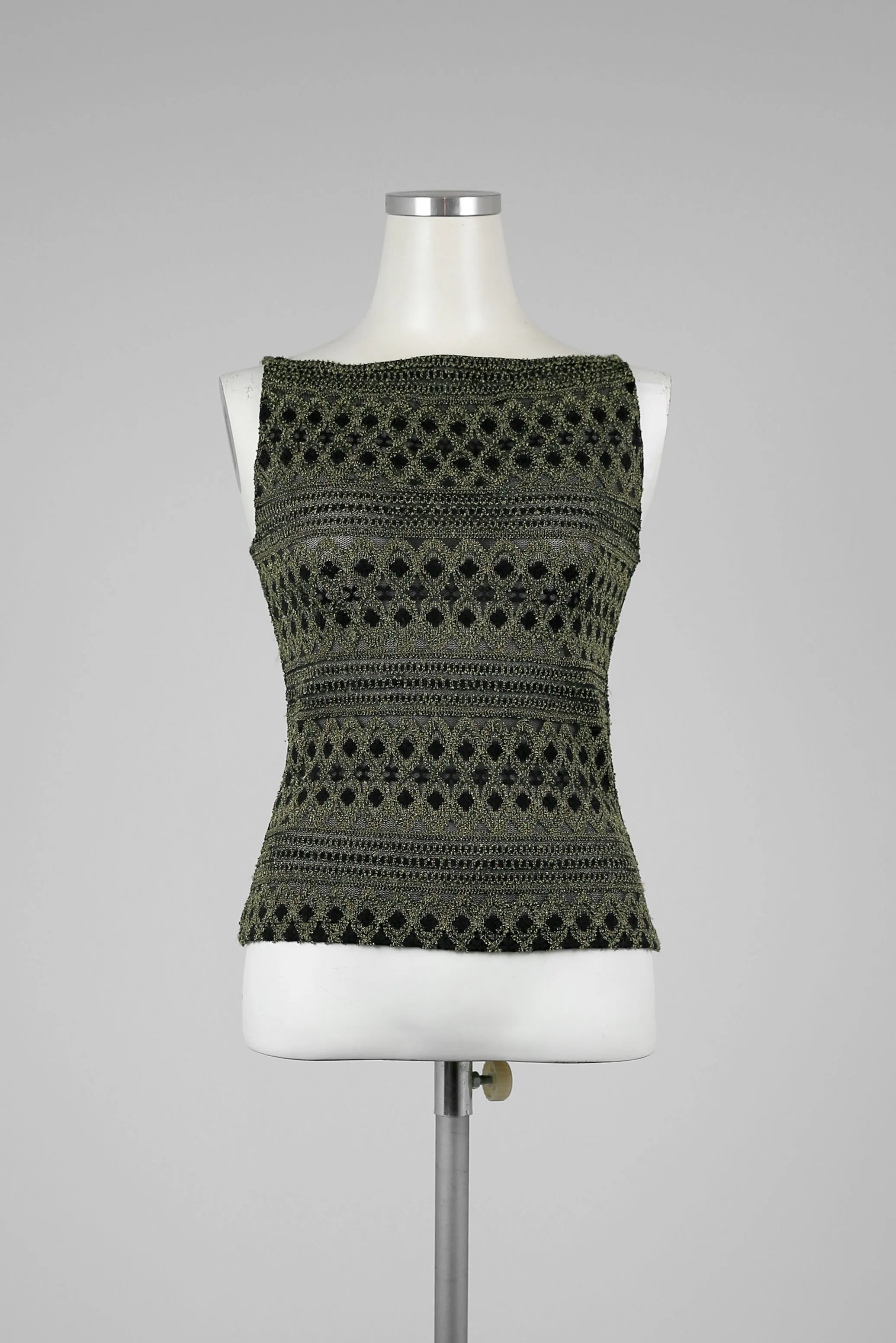 Olive Green and Black Top