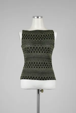 Olive Green and Black Top