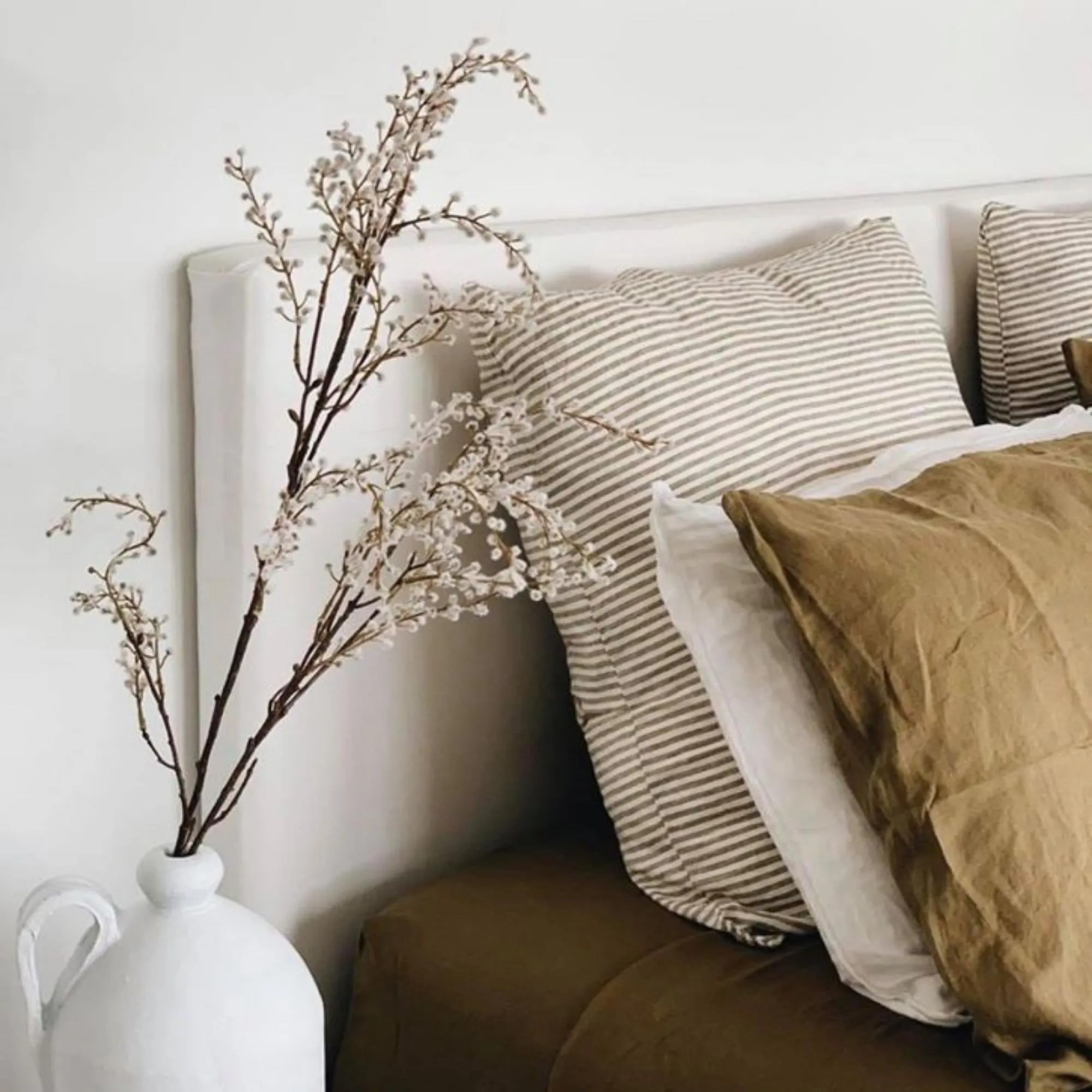Olive Green Linen Flat Sheet
