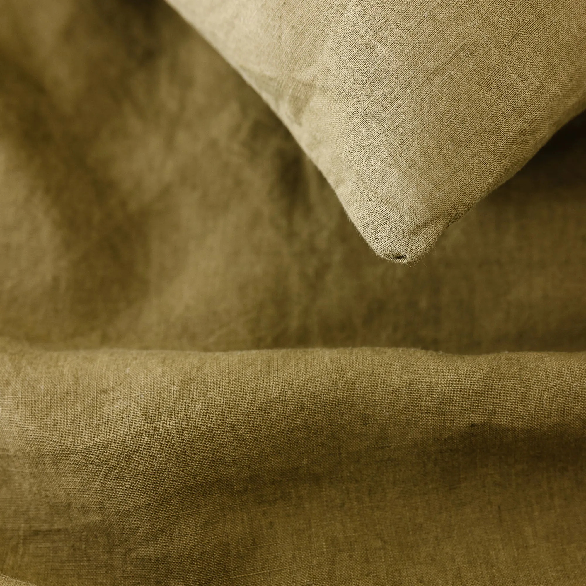 Olive Green Linen Flat Sheet