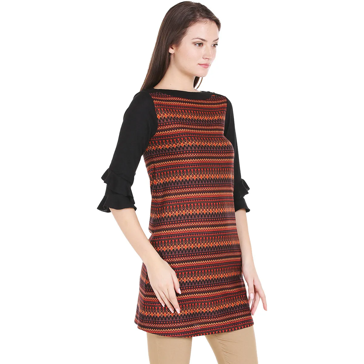 Orange Printed Tunic
