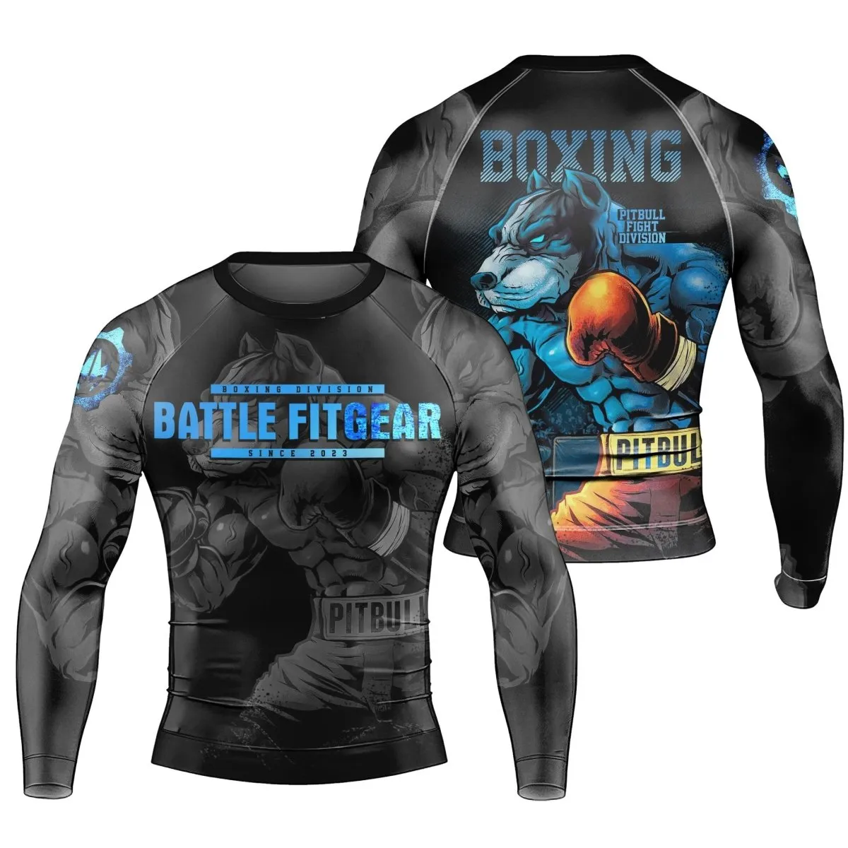 Pitbull Boxing Men's Long Sleeve Rash Guard