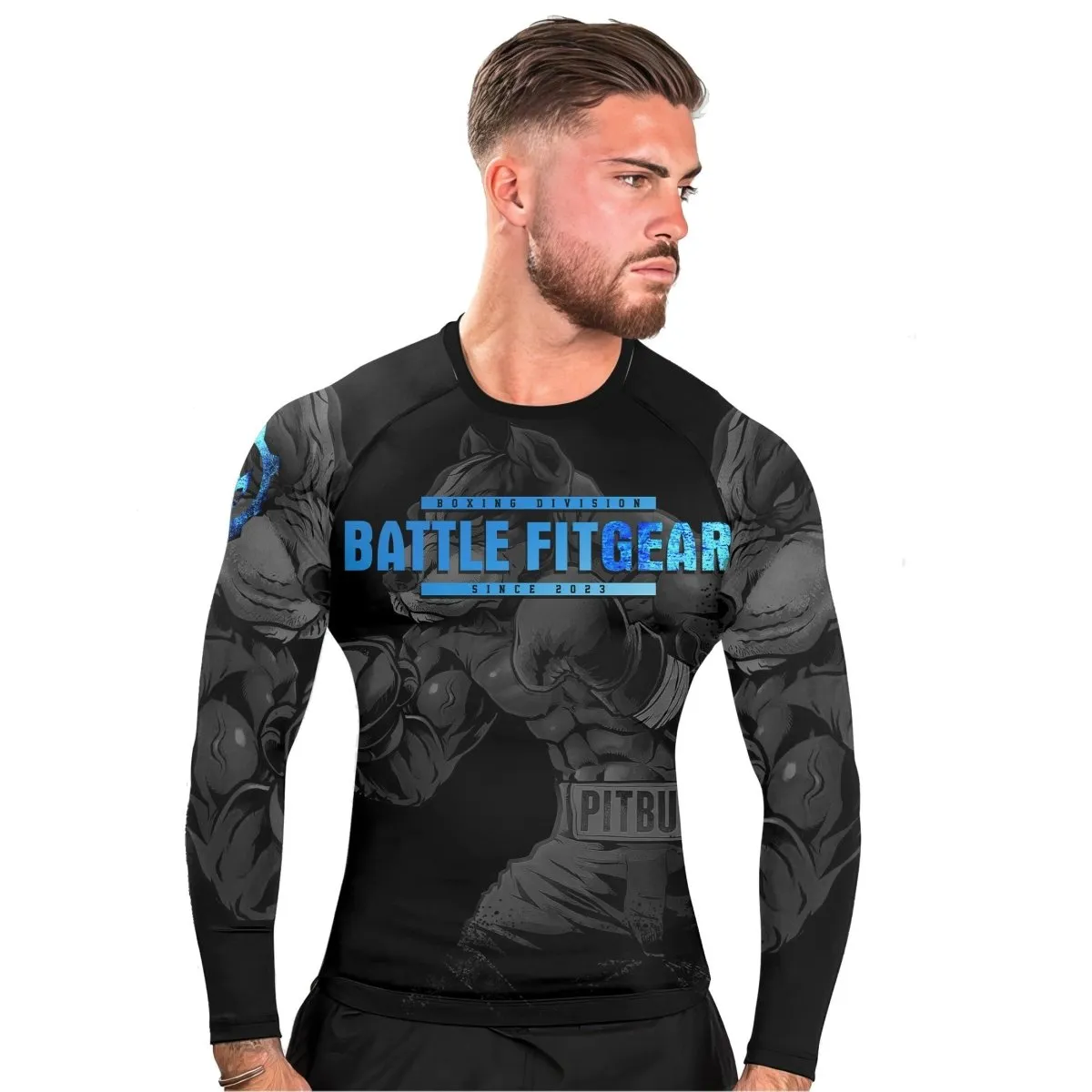 Pitbull Boxing Men's Long Sleeve Rash Guard
