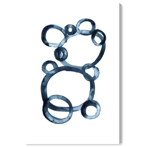 "Bear Bubbles", Modern baby bear fingerpainted bubbles Modern & Contemporary White Canvas Wall Art Print for Boy's Room